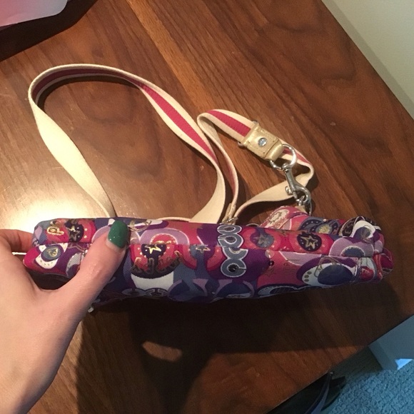 Coach Poppy Pop C Signature Graffiti Crossbody Sequin Ltd Ed 46347 Purse Bag EUC - Picture 6 of 9